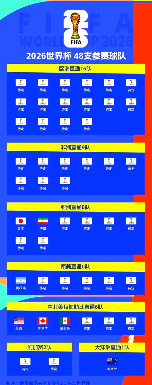 世界杯分几个区预选赛(世界杯预选赛各个赛区名额)